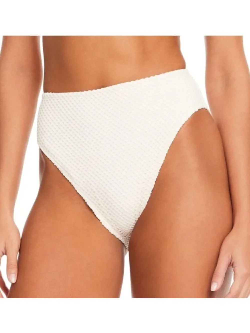 NEW‎ Sanctuary - XS Women's Mesh High-Waist Bikini Bottoms Cream